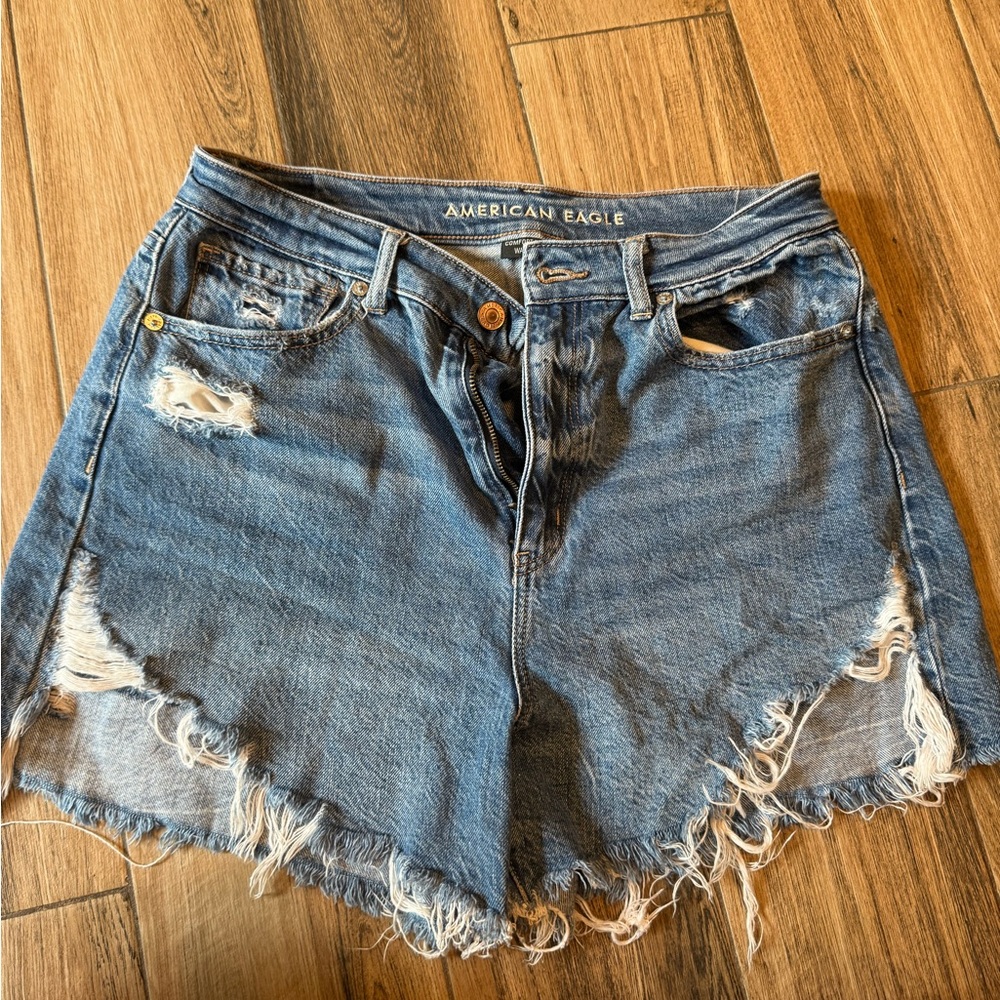 American Eagle Outfitters Frayed Blue Jean Shorts
